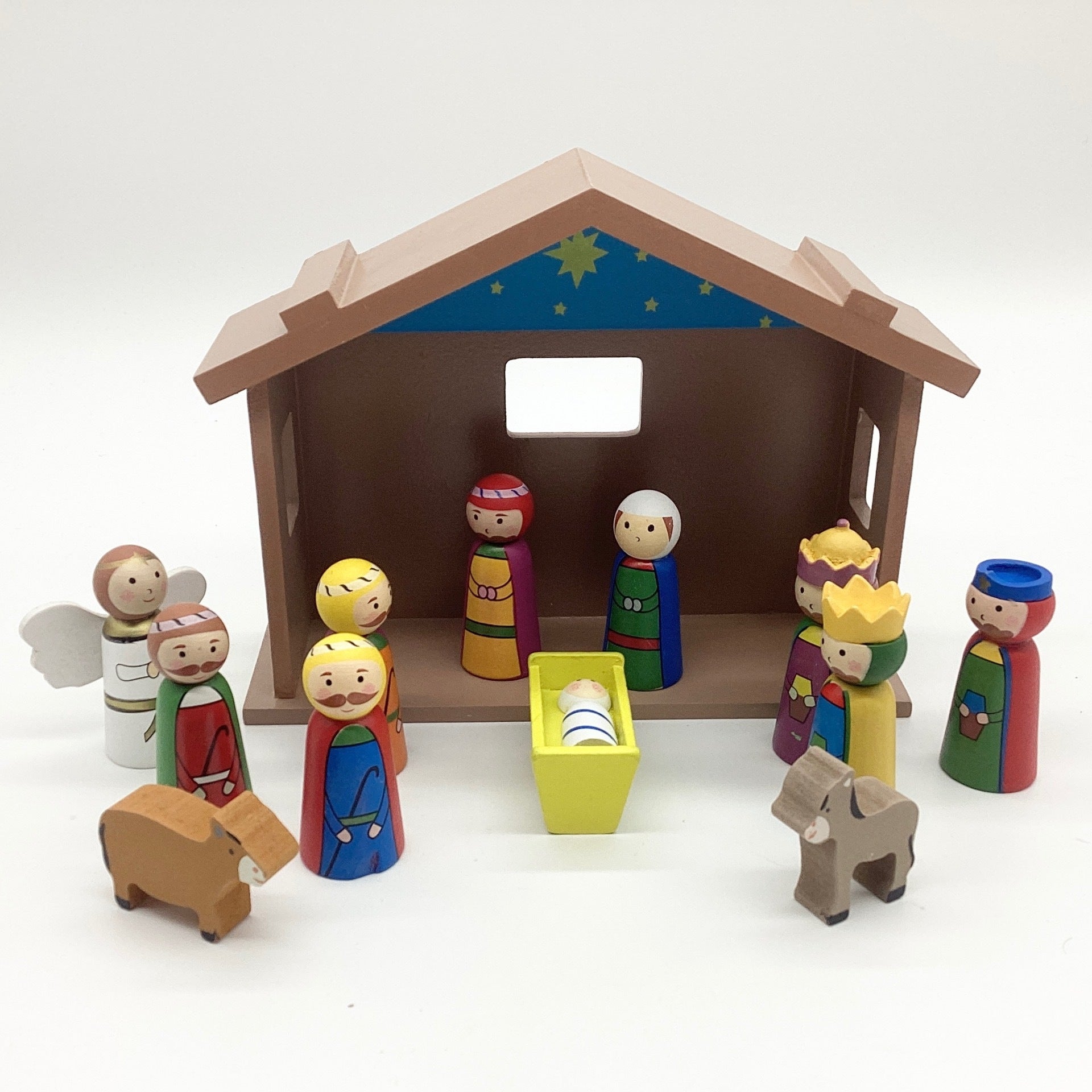 Children's wooden hot sale nativity set