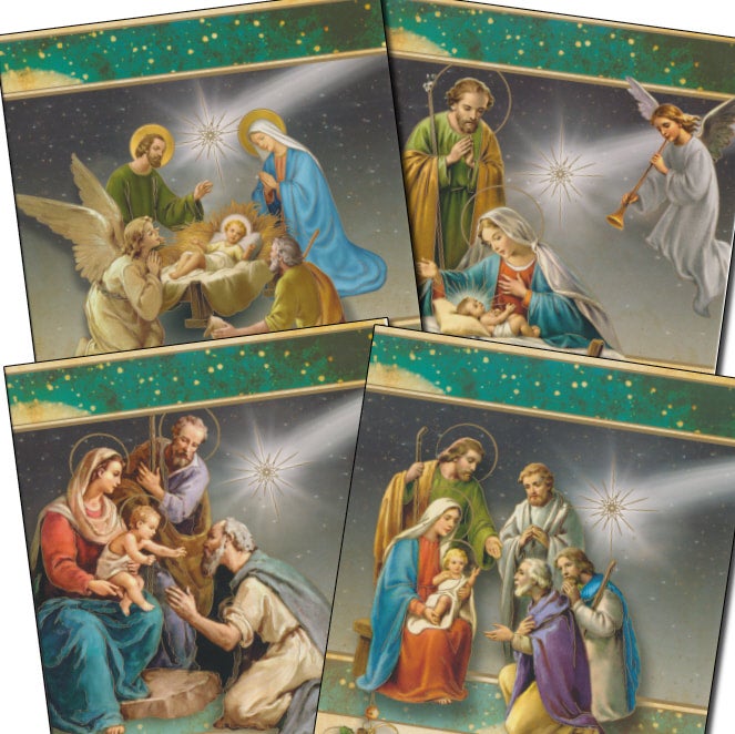 Box of religious christmas cards clearance