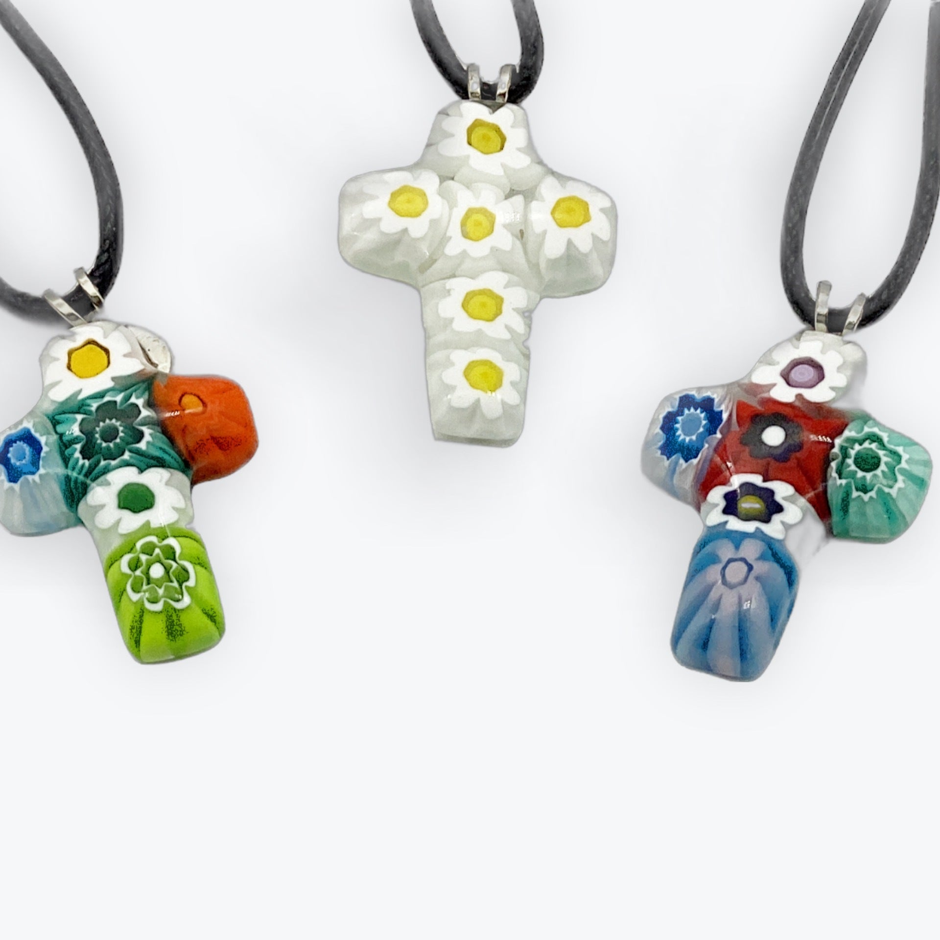 Murano glass cross pendant sale